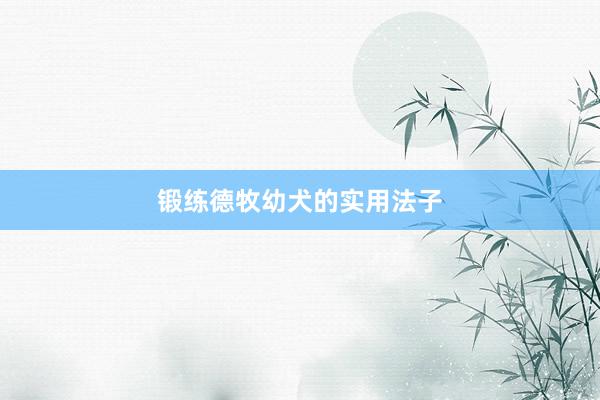 锻练德牧幼犬的实用法子